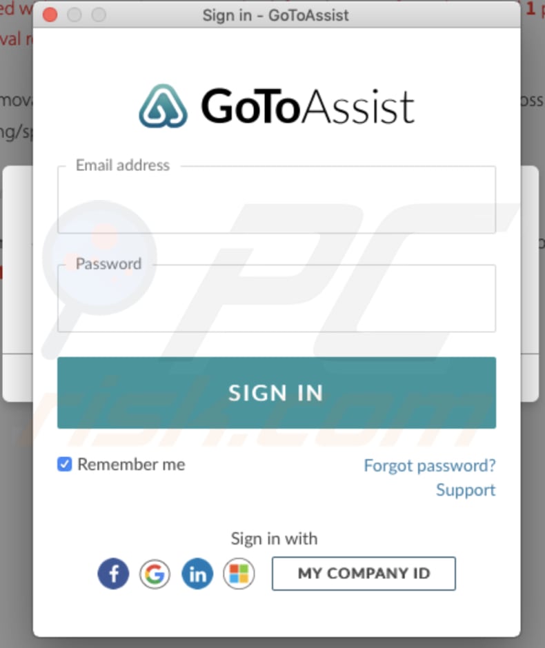 Plataforma de acesso remoto GoToAssist