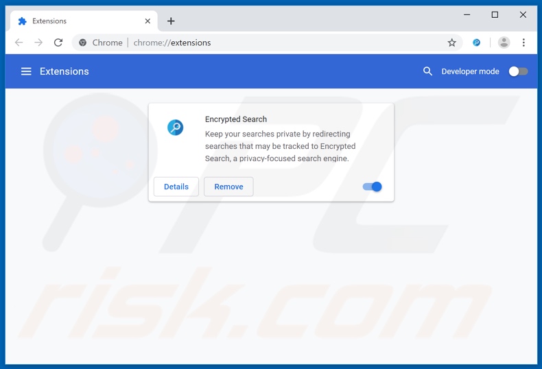 Remoção de extensões do Google Chrome relacionadas ao encryptedsearch.org
