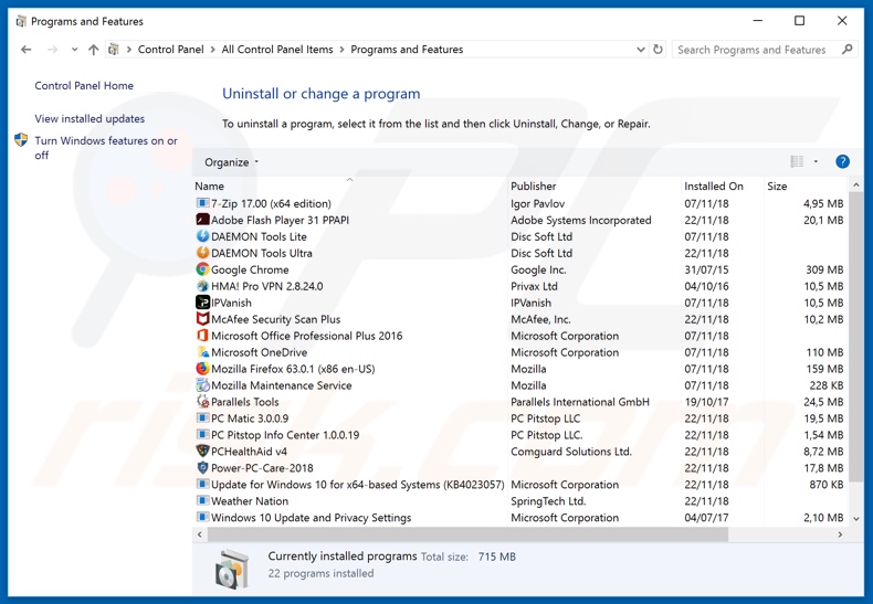 Desinstalador do sequestrador de navegador encryptedsearch.org via Painel de Controlo