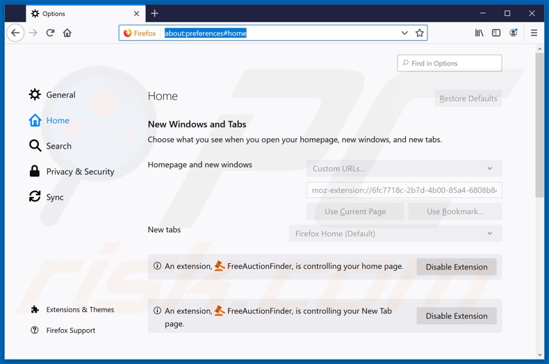 Removendo hp.myway.com da página inicial do Mozilla Firefox