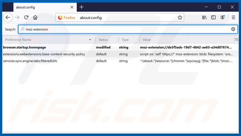 Removendo hp.myway.com da página inicial e motor de pesquisa padrão do Mozilla Firefox.