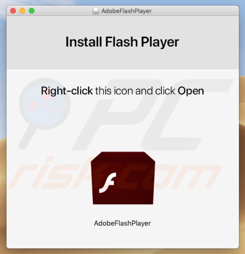instalador falso do Flash Player