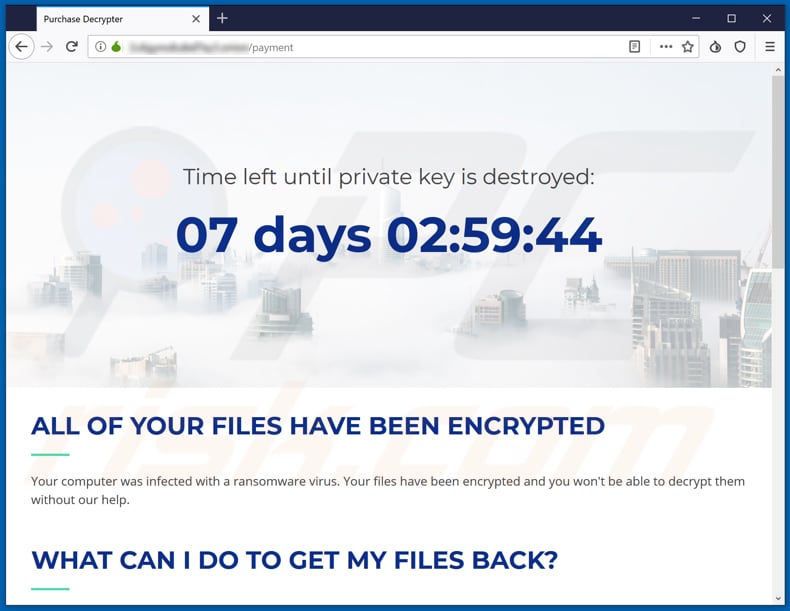 Segunda página Tor do ransomware IS 