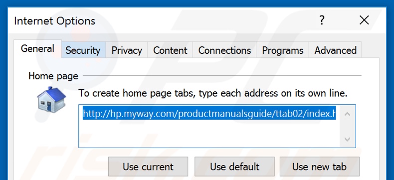 Removendo hp.myway.com da página inicial do Internet Explorer