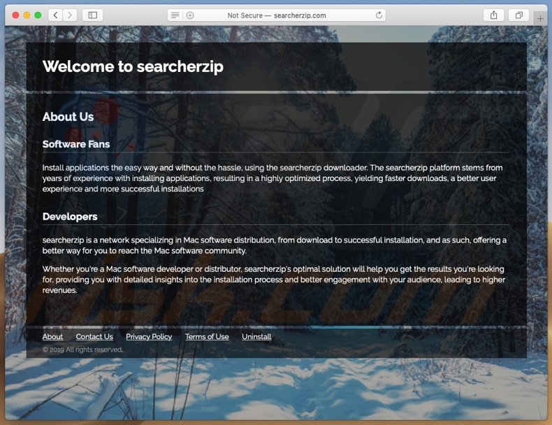 Website fraudulento usado para promover search.searcherzip.com
