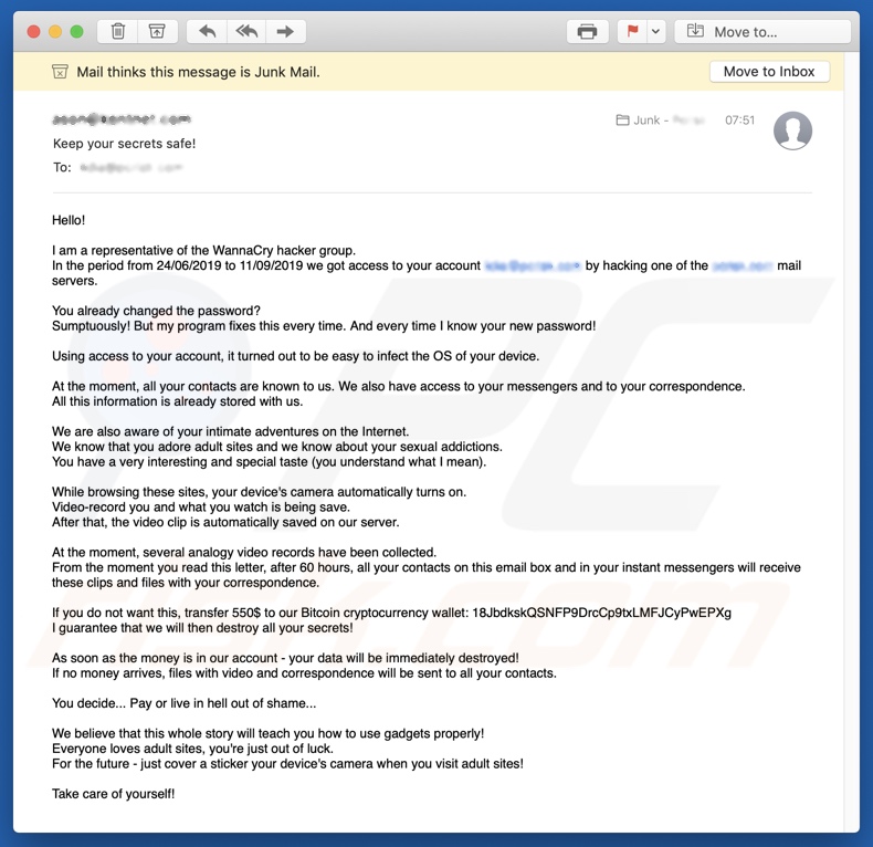Campanha de spam por e-mail do grupo de piratas WannaCry
