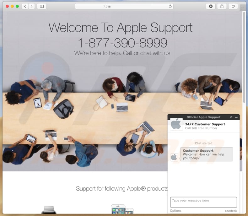 Fraude da segunda página You have been redirected to Apple Support