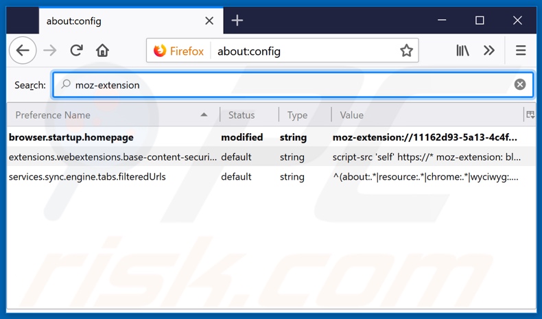 Removendo hp.myway.com da página inicial e motor de pesquisa padrão do Mozilla Firefox.