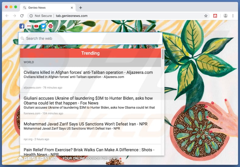 sequestrador de navegador genieonews.com num computador Mac