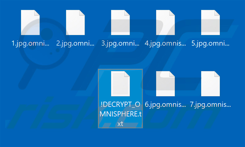 Ficheiros encriptados pelo ransomware OmniSphere atualizado