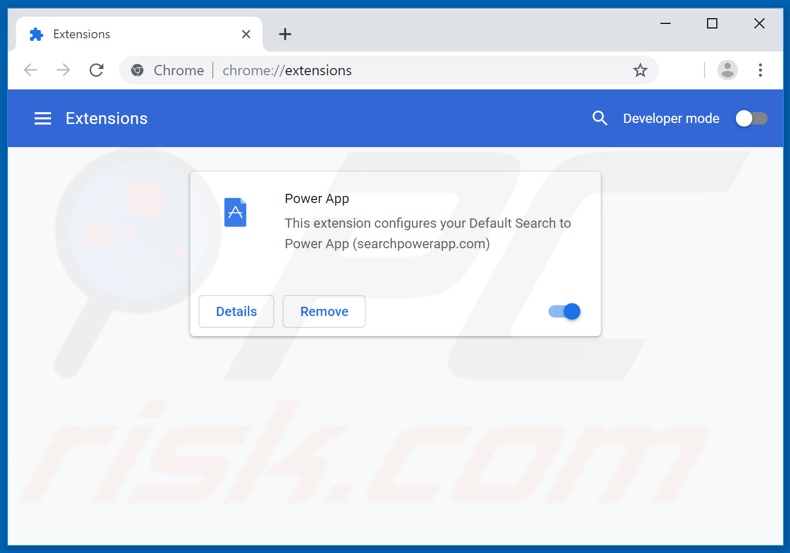 Removendo extensões relacionadas ao searchpowerapp.com do Google Chrome