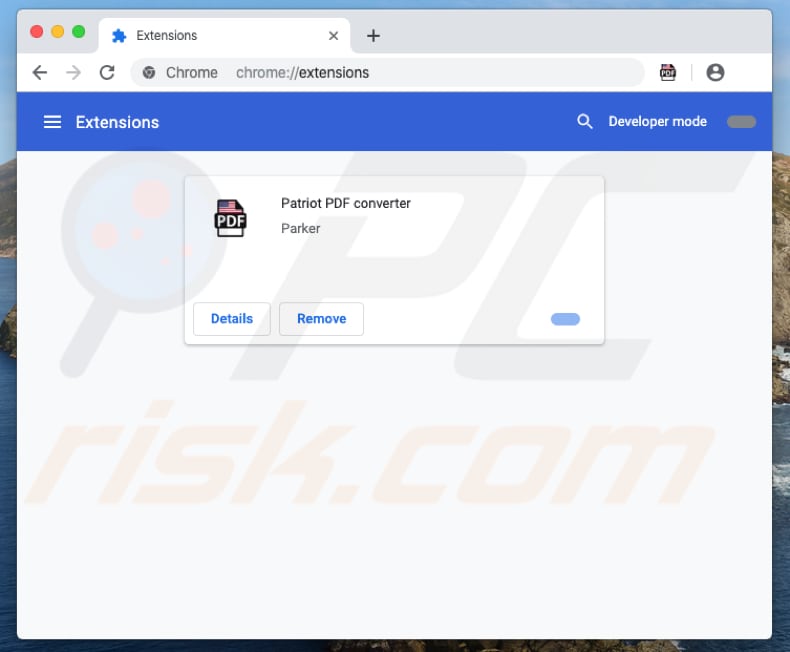 Extensão Patriot PDF Converter no Chrome