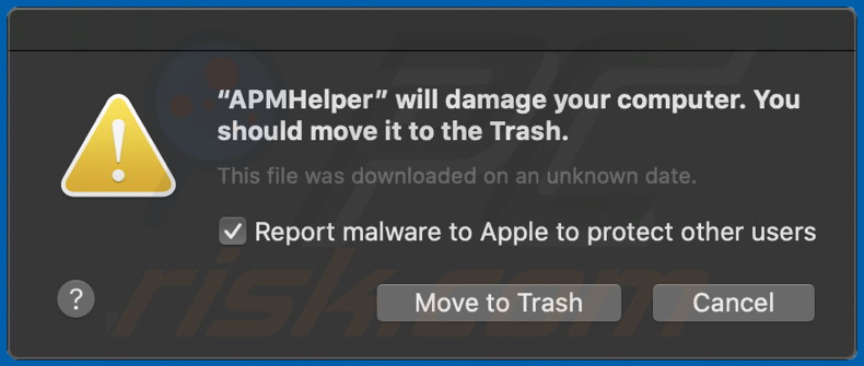 fraude * will damage your computer. You should move it to the Trash.
