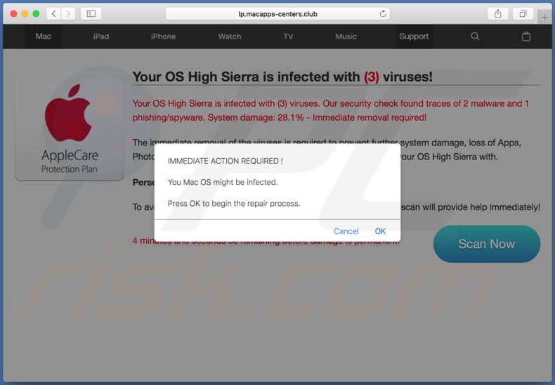 fraude Your Mac OS Might Be Infected