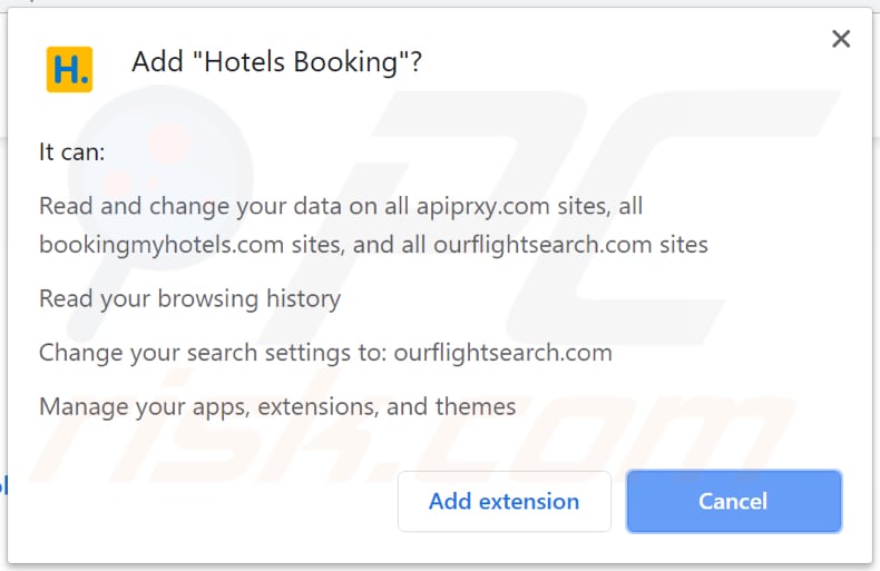 Hotels Booking quer aceder vários dados no Chrome