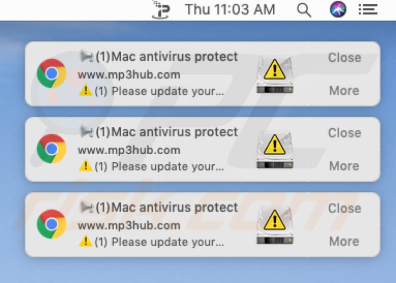 notificações no macos de mp3hub.com