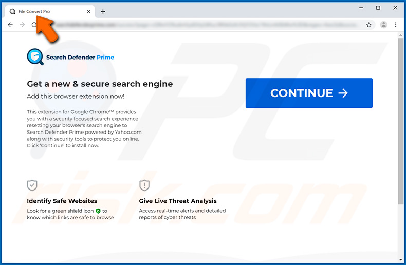 Sequestrador de navegador File Convert Pro que promove o Search Defender Prime