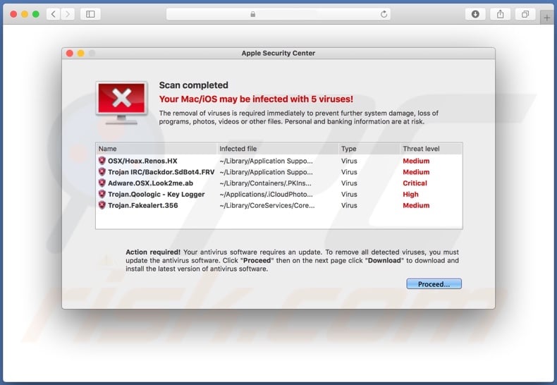 Fraude Your Mac_iOS may be infected with 5 viruses!