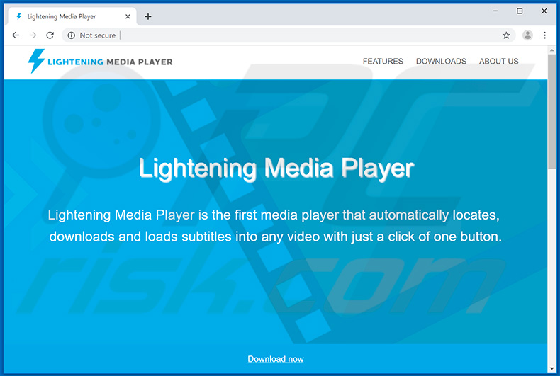 site do adware Lightening Media Player