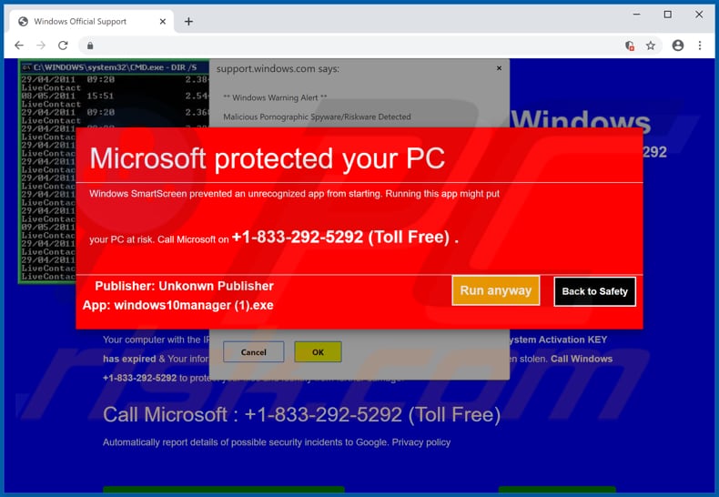 fraude Microsoft Protected Your Computer