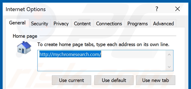 Removendo mychromesearch.com da página inicial do Internet Explorer
