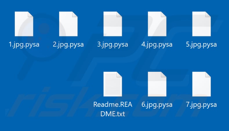 Ficheiros encriptados pelo ransomware Pysa (extensão .pysa)