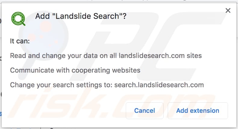 Landslide Search deseja aceder dados