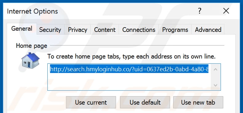 Removendo o hp.hmyloginhub.co da página inicial do Internet Explorer