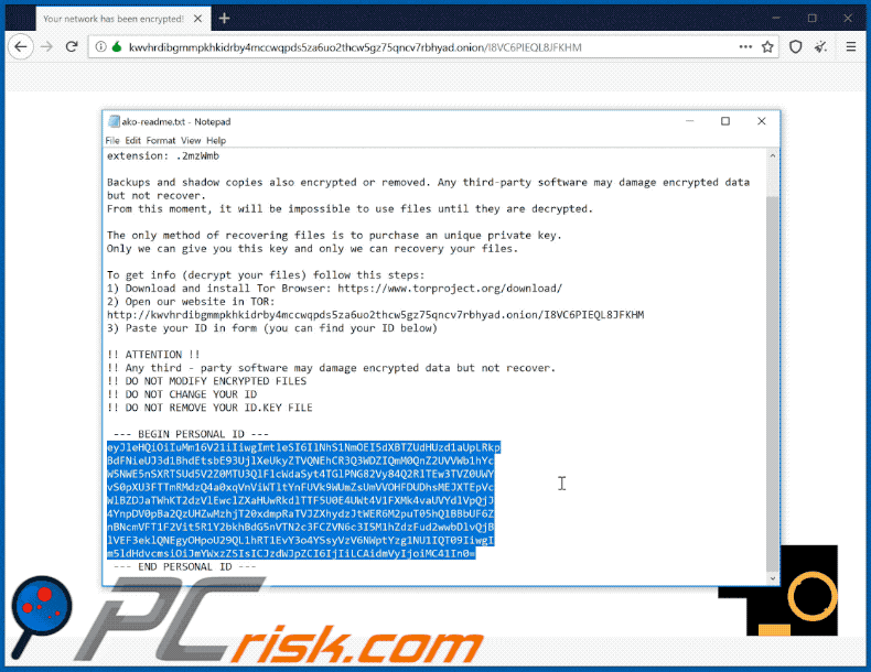 site tor do ransomware ako em imagem gif