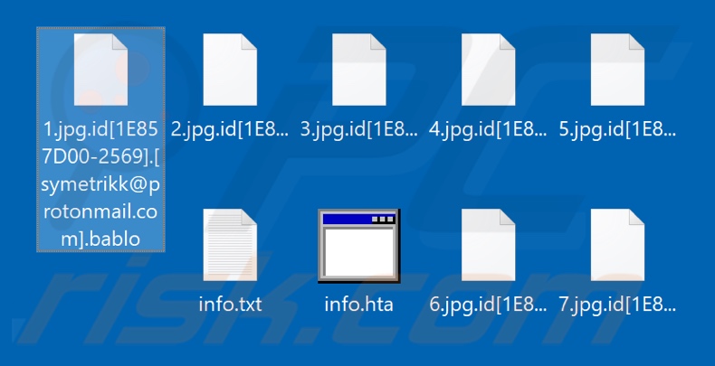 ficheiros encriptados pelo ransomware  Bablo (extensão .bablo)