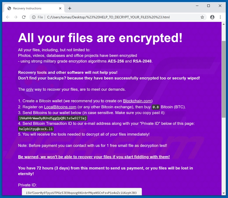 Instruções de desencriptação do BitPyLock (# HELP_TO_DECRYPT_YOUR_FILES #.html)