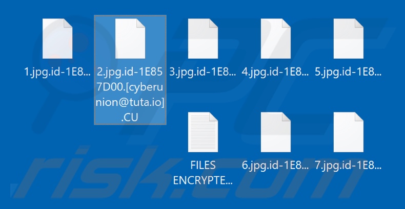 Ficheiros encriptados pelo ransomware CU (extensão .CU)