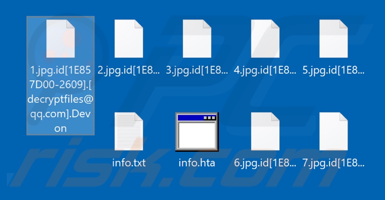 Ficheiros encriptados pelo ransomware Devon (extensão .Devon)