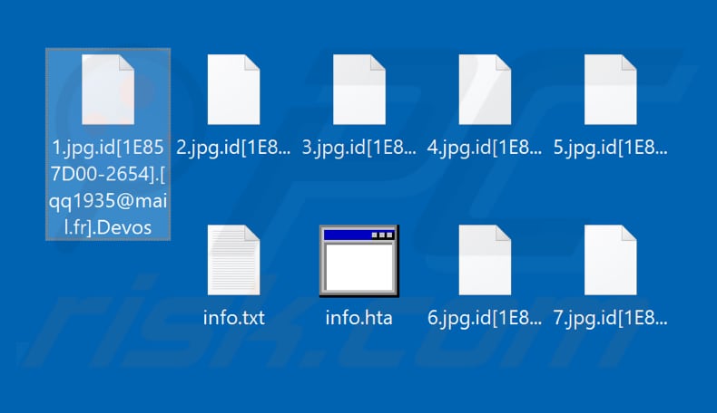 Ficheiros encriptados pelo ransomware Devos (extensão .Devos)