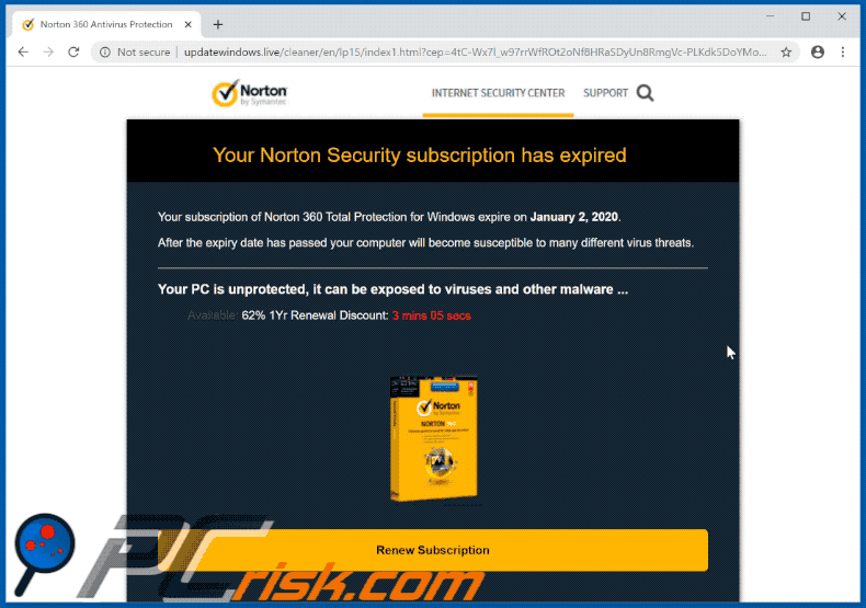 aparência Norton Subscription Has Expired Today GIF