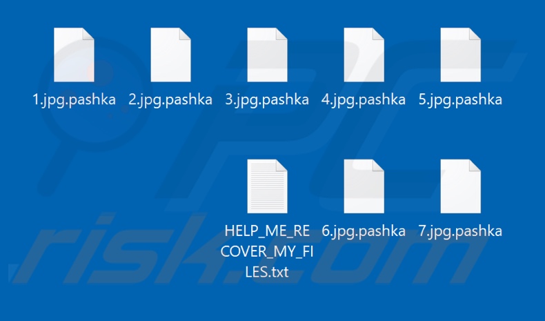 ficheiros encriptados pelo ransomware Pashka (extensão .pashka)