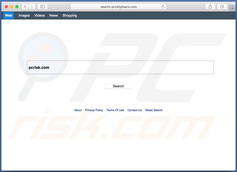 Sequestrador de navegador search.pricklybears.com num computador Mac