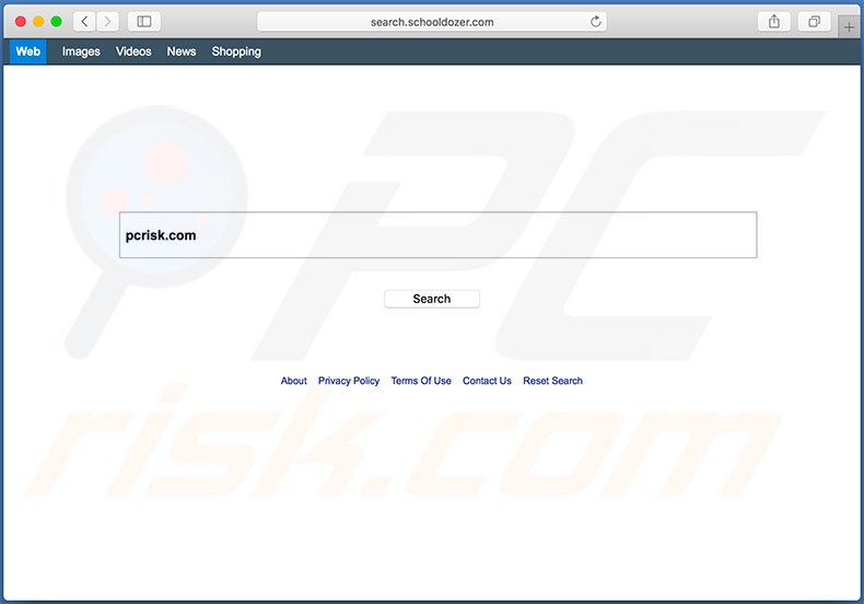 Sequestrador de navegador search.schooldozer.com num computador Mac