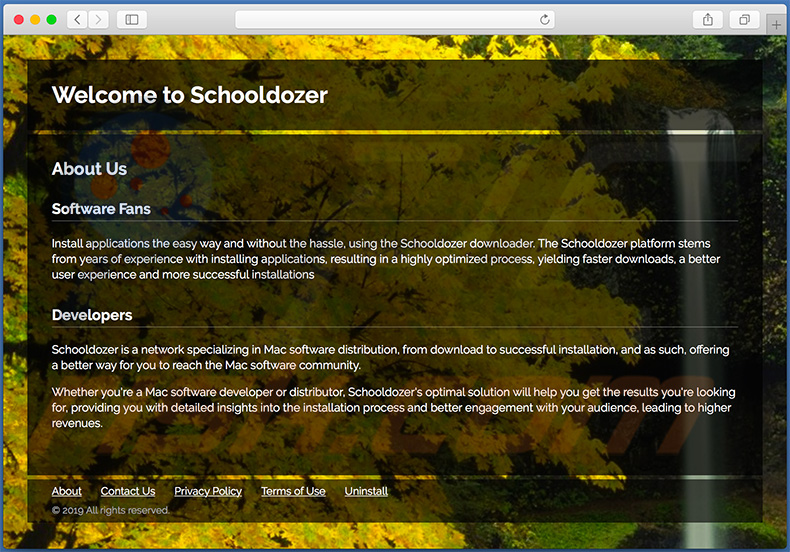 Site duvidoso usado para promover o site search.schooldozer.com