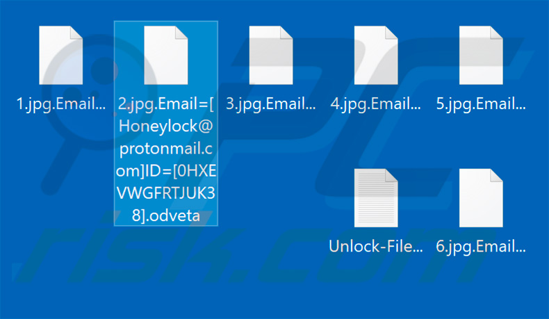 Ficheiros encriptados pelo ransomware Odveta atualizado