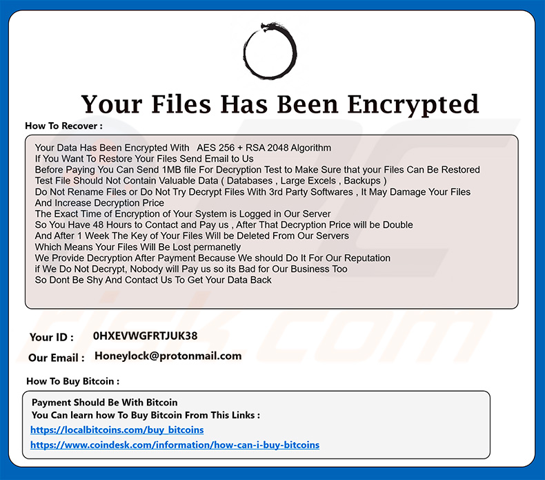 Janela pop-up exibida pelo ransomware Odveta atualizado