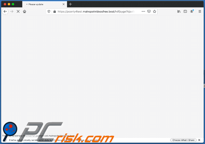 exemplo de site fraudulento usado para promover instaladores falsos de flash player