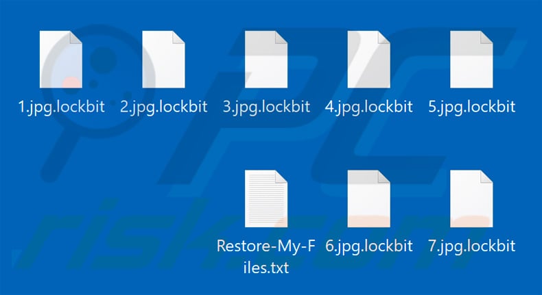 Ficheiros encriptados pelo ransomware LockBit atualizado (extensão .lockbit)