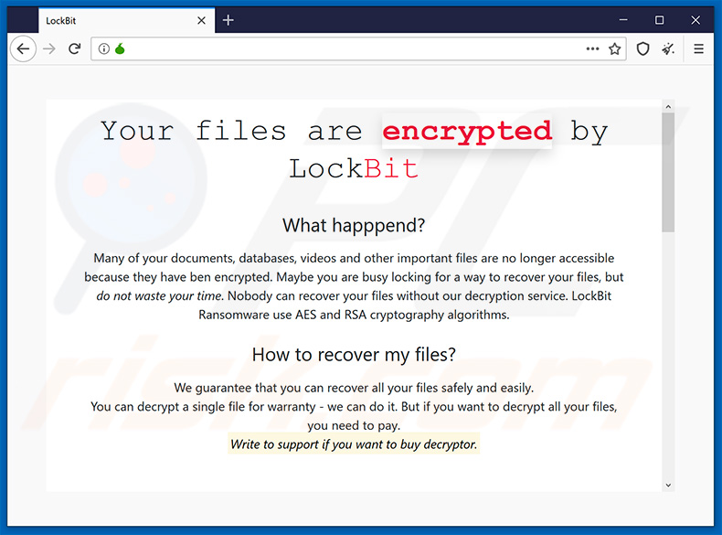 Site Tor atualizado do ransomware LockBit 