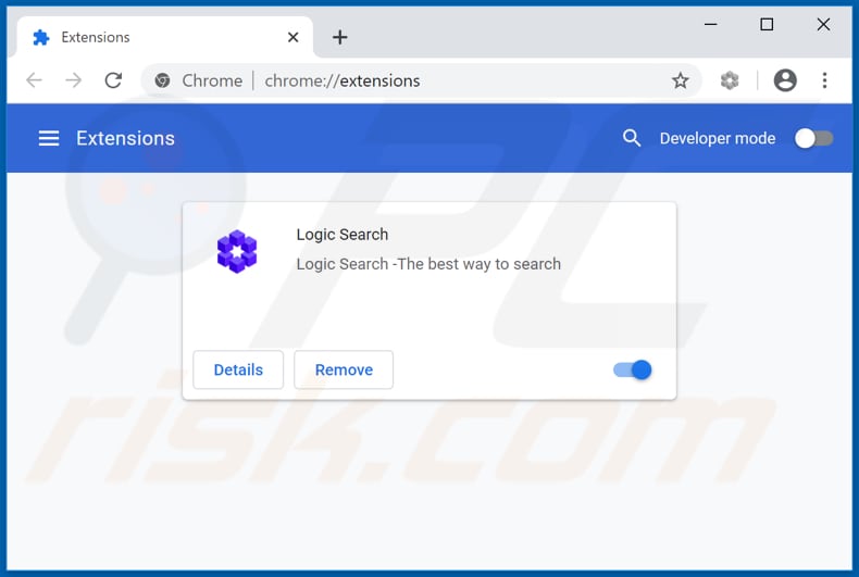 Removendo as extensões relacionadas ao feed.logic-search.com do Google Chrome