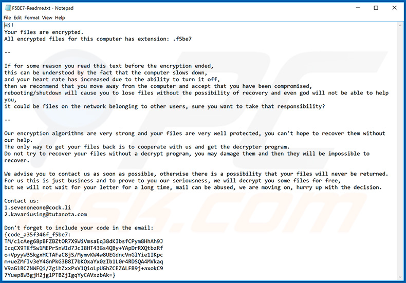 Nota de resgate do ransomware Mailto (NetWalker) atualizada