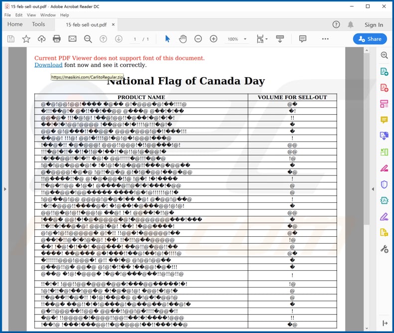 Malicious PDF document used to spread Mozart malware