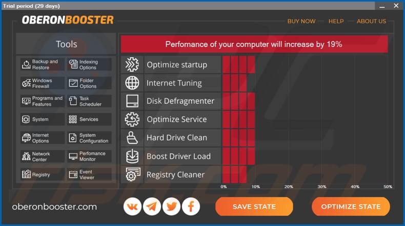 Aplicação indesejada OBERONBOOSTER