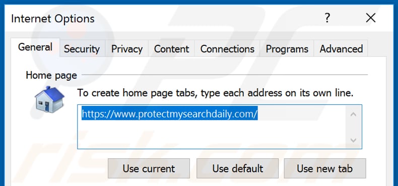 Removendo o protectmysearchdaily.com da página inicial do Internet Explorer