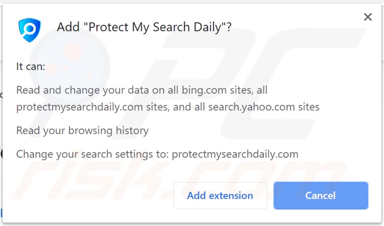 Protect My Search Daily quer aceder e modificar vários dados